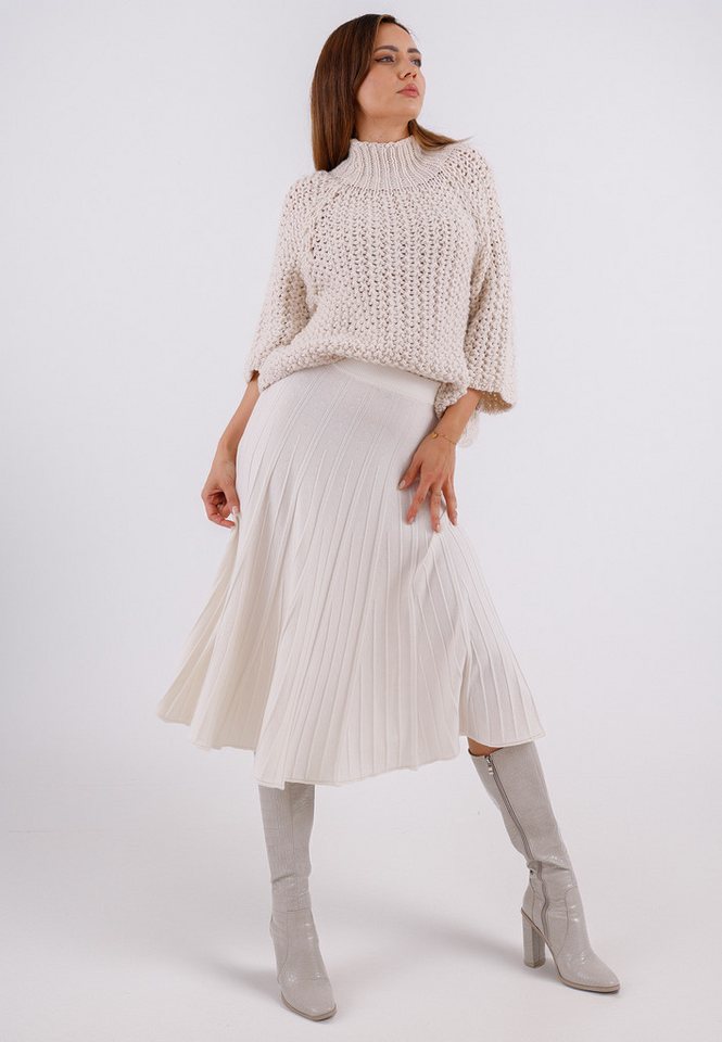 YC Fashion & Style Strickrock Eleganter Midirock aus Feinstrick - elastischer Bund, One Size (34–42) in Unifarbe von YC Fashion & Style