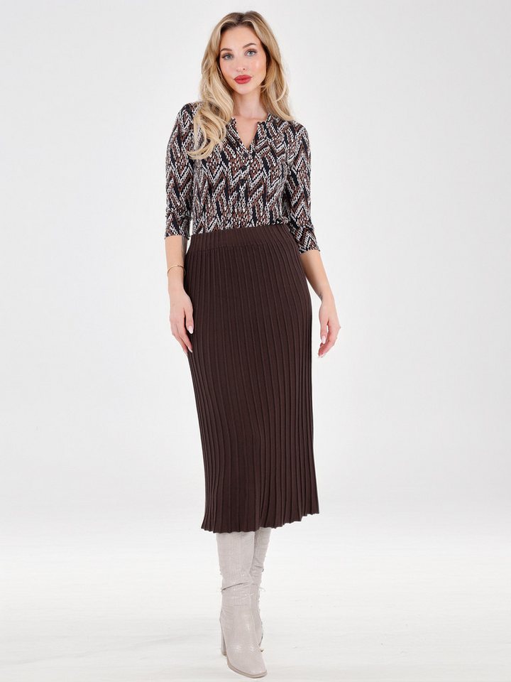 YC Fashion & Style Strickrock Rippstrick Rock in Midilänge – elastischer Bund, One Size (36–42) in Unifarbe von YC Fashion & Style