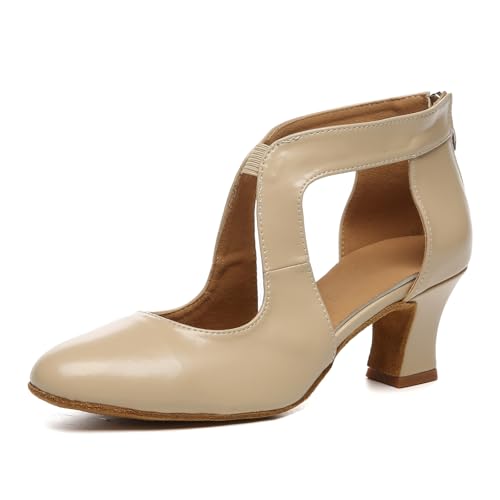 YCALCP Damen Latein Tanzschuhe Geschlossene Zehe Salsa Ballroom Tanz Gesellschaftstanzschuhe für Damen, Modell YCL629, 39 EU von YCALCP