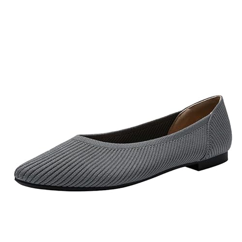 YCALCP Flache Damenschuhe Klassische Flache Schuhe mit spitzer Zehenpartie Gestrickte Abendschuhe Weiche Flache Schuhe für Damen, 36.5 EU von YCALCP