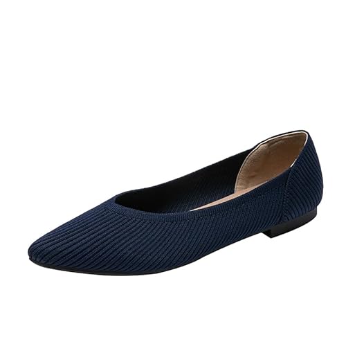 YCALCP Flache Damenschuhe Klassische Flache Schuhe mit spitzer Zehenpartie Gestrickte Abendschuhe Weiche Flache Schuhe für Damen, 38 EU YCALCP Flache Damenschuhe Klassische Flache Schuhe mit spitzer Zehenpartie Gestrickte Abendschuhe Weiche Flache Schuhe für Damen, 38 EU von YCALCP