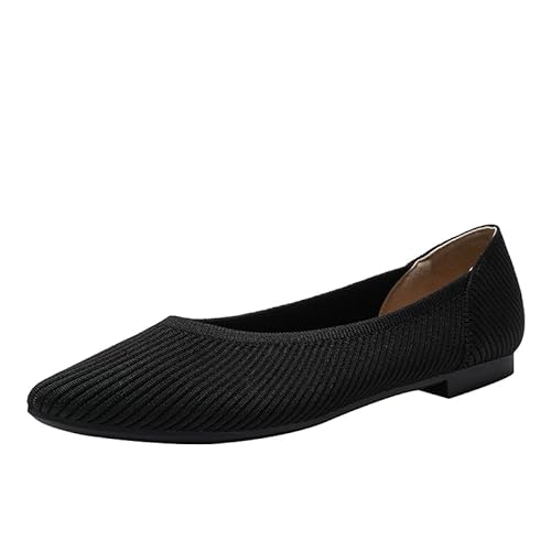 YCALCP Flache Damenschuhe Klassische Flache Schuhe mit spitzer Zehenpartie Gestrickte Abendschuhe Weiche Flache Schuhe für Damen, 38.5 EU YCALCP Flache Damenschuhe Klassische Flache Schuhe mit spitzer Zehenpartie Gestrickte Abendschuhe Weiche Flache Schuhe für Damen, 38.5 EU von YCALCP