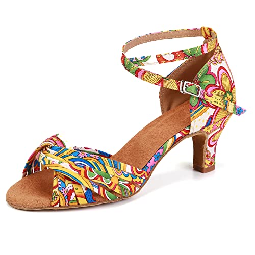 YCALCP Frauen Latein Tanzschuhe Professionelle Praxis Ballroom Salsa Bunte Tanzschuhe Modell YCL255, 40 EU von YCALCP