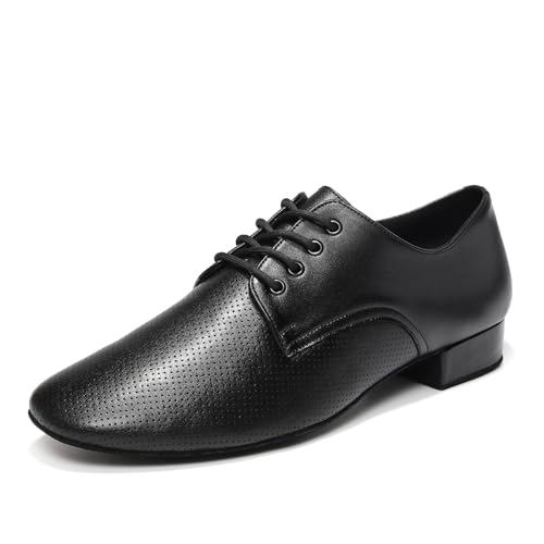 YCALCP Herren Tanzschuhe Latein Weicher Boden Schnürung Niedriger Absatz Standard Ballsaal Schuhe Tango Tanze Schuhe,2.5 cm Absatz,40 EU von YCALCP