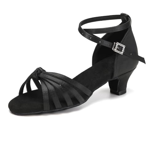 YCALCP Latein Tanzschuhe Mädchen Satin Niedrigem Absatz Tango Salsa Gesellschaftstanz Ballsaal Schuhe,217XGG-Schwarz-EU 40 YCALCP Latein Tanzschuhe Mädchen Satin Niedrigem Absatz Tango Salsa Gesellschaftstanz Ballsaal Schuhe,217XGG-Schwarz-EU 40 von YCALCP