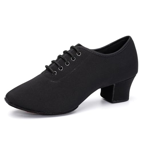 YCALCP Tanzschuhe Damen Latein Schnüren Geschlossene Salsa Tango Moderne Jazz Ballsaal Leistung Trainingsschuhe Schwarz, 42 EU von YCALCP