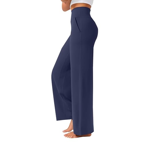 Angebote Des Tages Heute Blitzangebote Flared Leggings FüR Damen Yoga Hose High Waisted Wide Leg Pants With Pockets Yoga Sporthosen Damen Kurz Weit Freizeithose Weite Hose Damen Outdoorhose von YCBMINGCAN