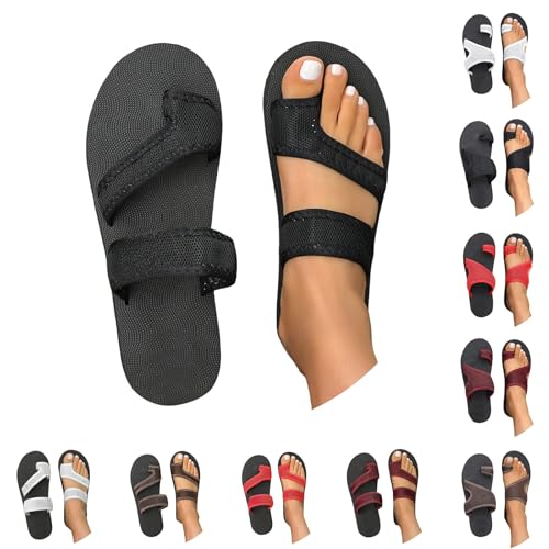 Damen-Sale Orthopädische Sandalen Damen Hallux Valgus Sommer Flach Pantolette Leichte Mesh Strandsandalen Bequeme Big Toe Hausschuhe Breite Füße Casual Freizeitschuhe Pantolette Sommerschuhe von YCBMINGCAN