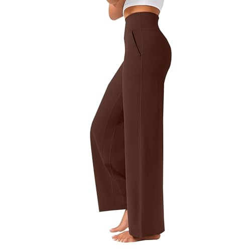 Meine Bestellungen Sporthose Damen Lang Flared Leggings FüR Damen Yoga Hose High Waisted Wide Leg Pants With Pockets Yoga Sporthosen Damen Kurz Weit Freizeithose Weite Hose Damen Outdoorhose von YCBMINGCAN
