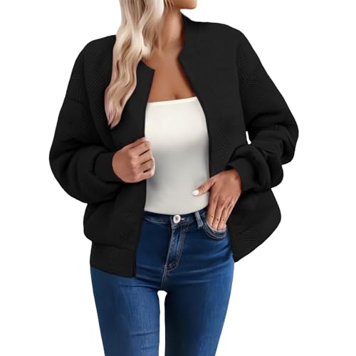 Retourenkauf-Angebote Bomberjacke Damen Blouson Sommerjacke ohne kapuze Jacke Leichte Reißverschluss Sweatjacke Bomber Jacket Übergangsjacke College Jacket Fliegerjacke Damenjacke Wanderjacke von YCBMINGCAN