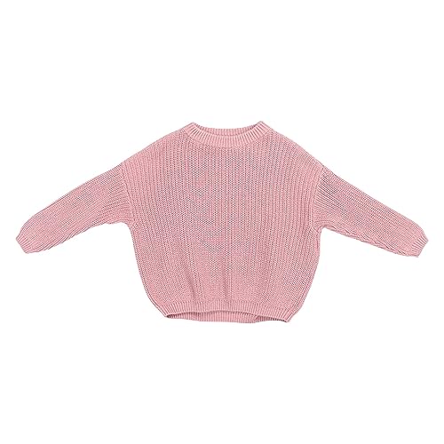 Solide Strickpullover für Babys, Jungen, Baumwolle, langärmelig, Pullover, Oberteil, Herbst- und Winterkleidung O Strickjacke Mädchen (Watermelon Red, 4 Years) von YCBMINGCAN