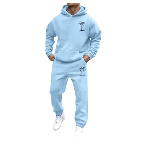 Warehouse Deal Hausanzug Herren Jogginganzug Herren Warm Gefüttert 2-Teilig Trainingsanzug 3D Druck Sportanzug Einfarbig Hoodie Y2K Hip Hop mit Taschen Hausanzug Klassisch Jogginganzug Tracksuit Set von YCBMINGCAN