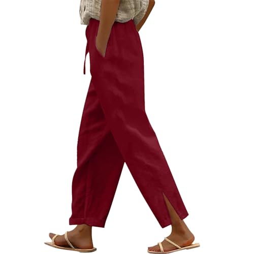 YCBMINGCAN Damen Sommer Hosen Leinenhose für Damen Lange Leichte Freizeithose Elegante Sommerhose Leicht Hoher Taille Stoffhose Freizeithosen Große Größen Hosen Strandhose Mit Taschen YCBMINGCAN Damen Sommer Hosen Leinenhose für Damen Lange Leichte Freizeithose Elegante Sommerhose Leicht Hoher Taille Stoffhose Freizeithosen Große Größen Hosen Strandhose Mit Taschen von YCBMINGCAN