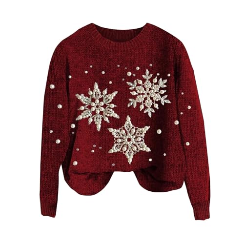 YCBMINGCAN Angebote Des Tages Heute Damen Weihnachtspullover Damen Weihnachtspullover Damen,Lustig Winter Weihnachts Pullis Christmas Sweat Weihnachten Sweatshirt Langarm Weihnachtspulli Damen von YCBMINGCAN