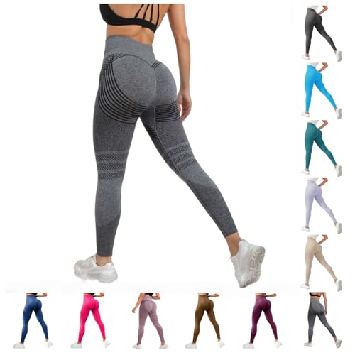 YCBMINGCAN Blitzangebote,Yogahose Damen Blickdichte Sport Leggings High Waist Gym Leggings Boom Booty Seamless Yoga Hosen Nahtlose Lang Sporthose Leggins Blickdicht Schwarz Fitness,Freizeit,Gym von YCBMINGCAN