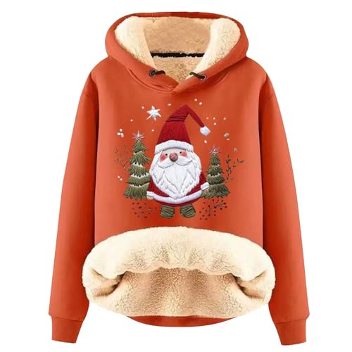YCBMINGCAN Blitzangebote Kuschelpullover Damen Weihnachtspullover Damen Hoodie Damen Fleece Sweatshirt Winter Warm Dicke Weihnachts Pullover Damen Weihnachten Fleecepullover von YCBMINGCAN