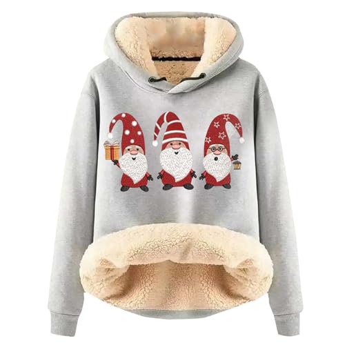 YCBMINGCAN Blitzangebote Weihnachtspullover Damen Weihnachtspullover Damen Hoodie Damen Fleece Sweatshirt Winter Warm Dicke Weihnachts Pullover Damen Weihnachten Fleecepullover von YCBMINGCAN