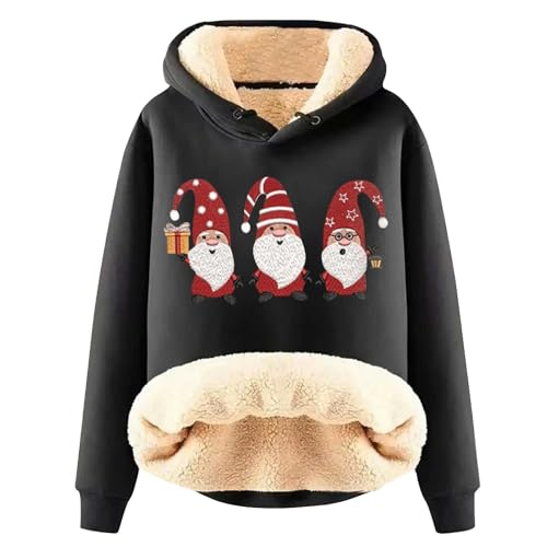 YCBMINGCAN Blitzangebote Des Tages Weihnachtspullover Damen Weihnachtspullover Damen Hoodie Damen Fleece Sweatshirt Winter Warm Dicke Weihnachts Pullover Damen Weihnachten Fleecepullover von YCBMINGCAN
