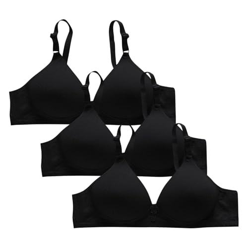YCBMINGCAN Damen BH Ohne Bügel Push Up 3er Set, Bequemer Bügelloser Alltags-BH mit Jacquard-Muster und Leichter Polsterung, Weiches Unterwäsche Multipack für Frauen von YCBMINGCAN