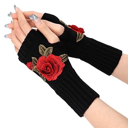 YCBMINGCAN Damen Handschuhe Winter Damen Pulswärmer Winter Damen Pulswärmer Halb Fingerlose Fäustlinge Stulpen Fingerlose Armstulpen Für Weihnachten/Geburtstagsgeschenk von YCBMINGCAN