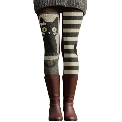 YCBMINGCAN Damen Leggings,Halloween Leggings Damen Hohe Taille Bedruckte Strumpfhose mit Kürbis Motiv Gruselig Muster Leggins Blickdicht Herbst Sporthose Yogahose für Halloween Party Kostüm von YCBMINGCAN