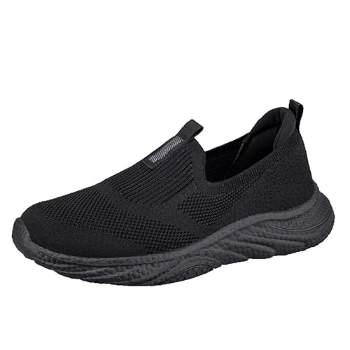 YCBMINGCAN Damen Slip-On Socken-Sneakers Mesh-Schuhe Wanderschuhe Weiche Sohle Freizeitschuhe Damen Schuhe Wasserdicht (Black, 36) von YCBMINGCAN