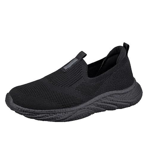 YCBMINGCAN Damen Slip-On Socken-Sneakers Mesh-Schuhe Wanderschuhe Weiche Sohle Freizeitschuhe Damen Schuhe Wasserdicht (Black, 37) von YCBMINGCAN