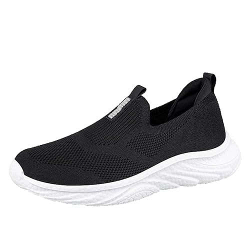 YCBMINGCAN Damen Slip-On Socken-Sneakers Mesh-Schuhe Wanderschuhe Weiche Sohle Freizeitschuhe Damen Schuhe Wasserdicht (White, 40) von YCBMINGCAN