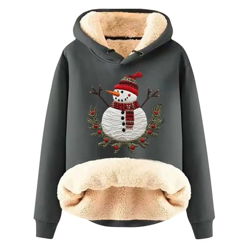 YCBMINGCAN Deals Of The Day Damen Pullover Weihnachtspullover Damen Hoodie Damen Fleece Sweatshirt Winter Warm Dicke Weihnachts Pullover Damen Weihnachten Fleecepullover von YCBMINGCAN