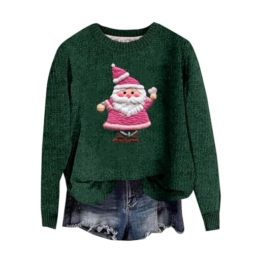 YCBMINGCAN Deals Of The Day Knit Sweater Damen Lustige Weihnachtspullover Damen Strickpullover Winter Rundhals Pulli Lose Sweatshirt Damen Langarm Oberteile Warm Oberteile Tunika Tops von YCBMINGCAN