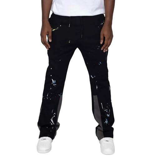 YCBMINGCAN Elastische, lockere und leicht ausgestellte, modische und stilvolle, Trendige Freizeithose für Herrenbekleidung Elegante Hose Herren (Black, XXL) von YCBMINGCAN