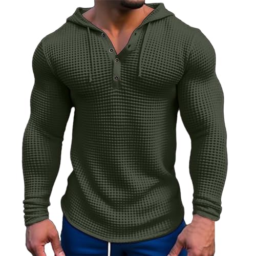 YCBMINGCAN Herren Frühling und Herbst Langarm Hoodie Kapuzenpullover Top Outdoor Sweatshirt Shirt Sweatshirtjacke (Green, L) von YCBMINGCAN