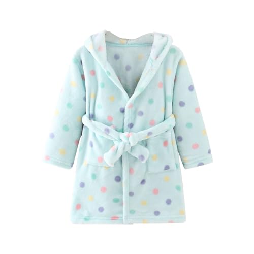 YCBMINGCAN Kinder Kapuzen Robe Mädchen Weichen Flanell Bademäntel Pyjamas Plüsch Robe Baby Anzug Winter (L, 5-6 Years) von YCBMINGCAN
