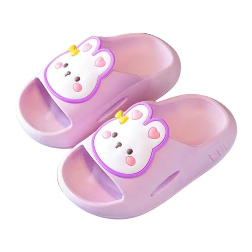 YCBMINGCAN Kinder Sommer Niedlichen Kaninchen Print Sandalen Schuhe Hausschuhe Slipper Mädchen 28 (Purple, 3-4 Years) von YCBMINGCAN
