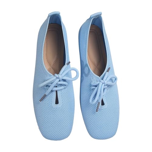 YCBMINGCAN Orthopädische Schuhe aus Netzstoff für Damen, atmungsaktiv, weiche Schuhe, rutschfeste Schaumstoffschuhe, rutschfeste Hand-Sneakers, Schuhe mit Fußgewölbeunterstützung Hallux (Sky Blue, 42) von YCBMINGCAN