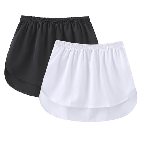YCBMINGCAN Outlet Angebote Damen Blusenrock Unterrock Hemdverlängerung Blusen Rock Blusenverlängerung Hemdrock Shirt Extender Bluse Rock Verlängerung Extender Mini Skirt 2 Stück von YCBMINGCAN