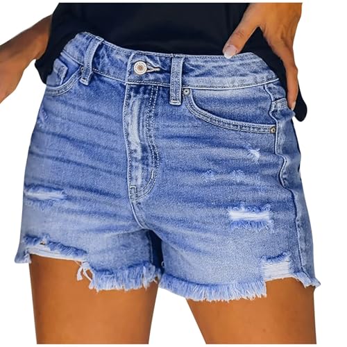 YCBMINGCAN Retourenkauf-Angebote Jeans Shorts Damen Denim Bermuda Stretch Retro Hotpants Casual Jeanshose Denim Hosen Strandshorts Jeansshorts Für Sommer Shorts Jeans von YCBMINGCAN