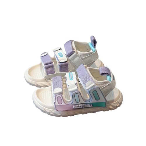 YCBMINGCAN Sandalen für und Mädchen, Sommer, offene Zehenpartie, Sneaker, lässig, leicht, Strandschuhe Kinder Leuchtschuhe (Purple, 26 Toddler) von YCBMINGCAN