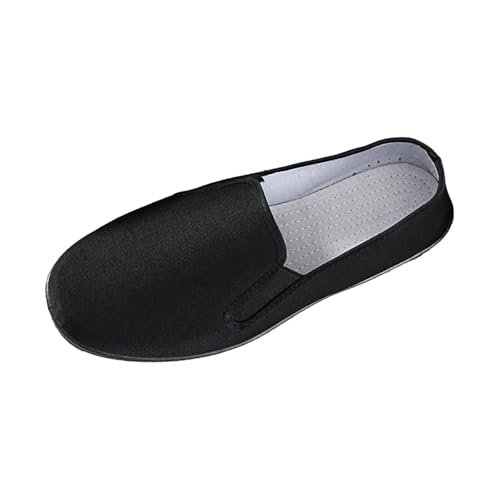 YCBMINGCAN Stoffschuhe Herren Atmungsaktive Arbeit Ganz Schwarz Imitation Tausendschicht Arbeitsschuhe Damen Arbeitsversicherung Reifenboden Schuhe Herren Schwarz Hoch (Dark Gray, 45) von YCBMINGCAN