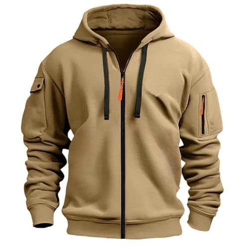 YCBMINGCAN Sweatshirtjacke Herren mit Kapuze,Zip Hoodie Jacke mit Reißverschluss,Sportlicher Kapuzenpullover für Männer,Leichte Übergangsjacke für Sport & Freizeit von YCBMINGCAN