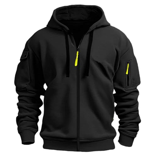 YCBMINGCAN Sweatshirtjacke Herren mit Kapuze,Zip Hoodie Jacke mit Reißverschluss,Sportlicher Kapuzenpullover für Männer,Leichte Übergangsjacke für Sport & Freizeit von YCBMINGCAN