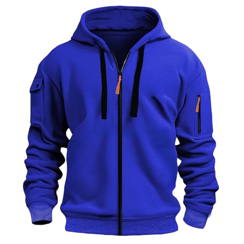 YCBMINGCAN Sweatshirtjacke Herren mit Kapuze,Zip Hoodie Jacke mit Reißverschluss,Sportlicher Kapuzenpullover für Männer,Leichte Übergangsjacke für Sport & Freizeit von YCBMINGCAN