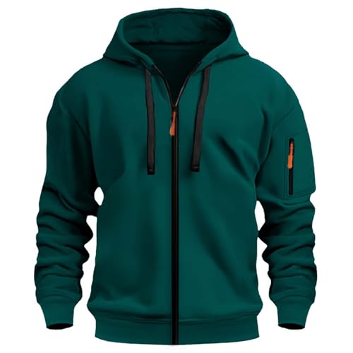 YCBMINGCAN Sweatshirtjacke Herren mit Kapuze,Zip Hoodie Jacke mit Reißverschluss,Sportlicher Kapuzenpullover für Männer,Leichte Übergangsjacke für Sport & Freizeit von YCBMINGCAN