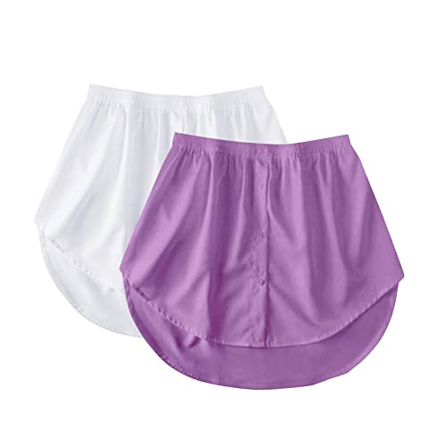 YCBMINGCAN Warehouse Deal Damen Blusenrock Unterrock Hemdverlängerung Blusen Rock Blusenverlängerung Hemdrock Shirt Extender Bluse Rock Verlängerung Extender Mini Skirt 2 Stück von YCBMINGCAN