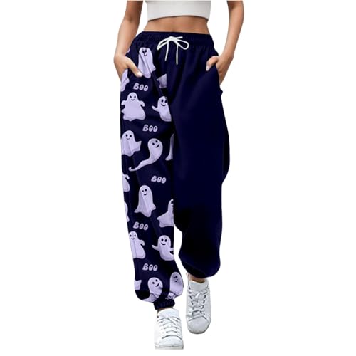 YCBMINGCAN Warehouse Deals Angebote Rückläufer Damen Jogginghose Halloween Hose Leicht Halloween Hahnentritt Freizeithose Sporthosen High Waist Freizeithosen Sporthose Trendy Elastic Jogger Pant von YCBMINGCAN