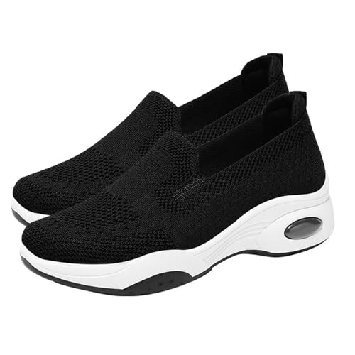 YCBMINGCAN Weiche, atmungsaktive, gewebte Go-Walking-Slip-on-Schaumstoffschuhe für Damen mit Fußgewölbeunterstützung, Sportschuhe und Freizeitschuhe Business Schuhe Damen 42 (Black, 40) von YCBMINGCAN