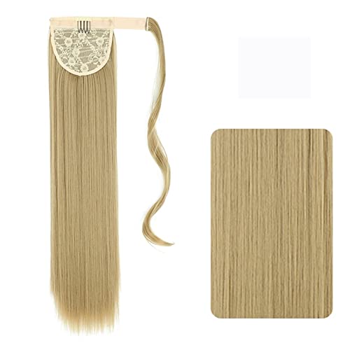 Haar-Accessoires, 55,9 - 81,3 cm, Kunsthaar, lang, glatt, Pferdeschwanz, Perücke, Wickel-Haarspange, Haarverlängerung, Pferdeschwanz, Dutt für Damen, Haarteile für Damen (61,5 cm) von YCCHAH