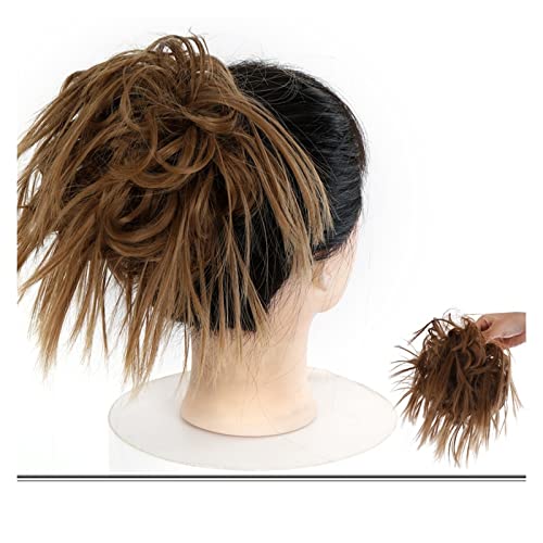 Haar-Accessoires, unordentlicher Dutt, Pferdeschwanz, Haarverlängerung mit elastischem Gummiband, synthetischer, flauschiger Dutt, Damenperücke, Haarteile für Damen (0012) von YCCHAH