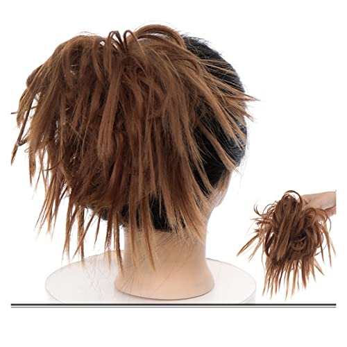 Haar-Accessoires, unordentlicher Dutt, Pferdeschwanz, Haarverlängerung mit elastischem Gummiband, synthetischer, flauschiger Dutt, Damenperücke, Haarteile für Damen (0014) von YCCHAH