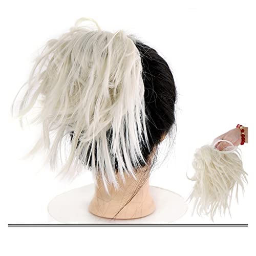 Haar-Accessoires, unordentlicher Dutt, Pferdeschwanz, Haarverlängerung mit elastischem Gummiband, synthetischer, flauschiger Dutt, Damenperücke, Haarteile für Damen (0017) von YCCHAH